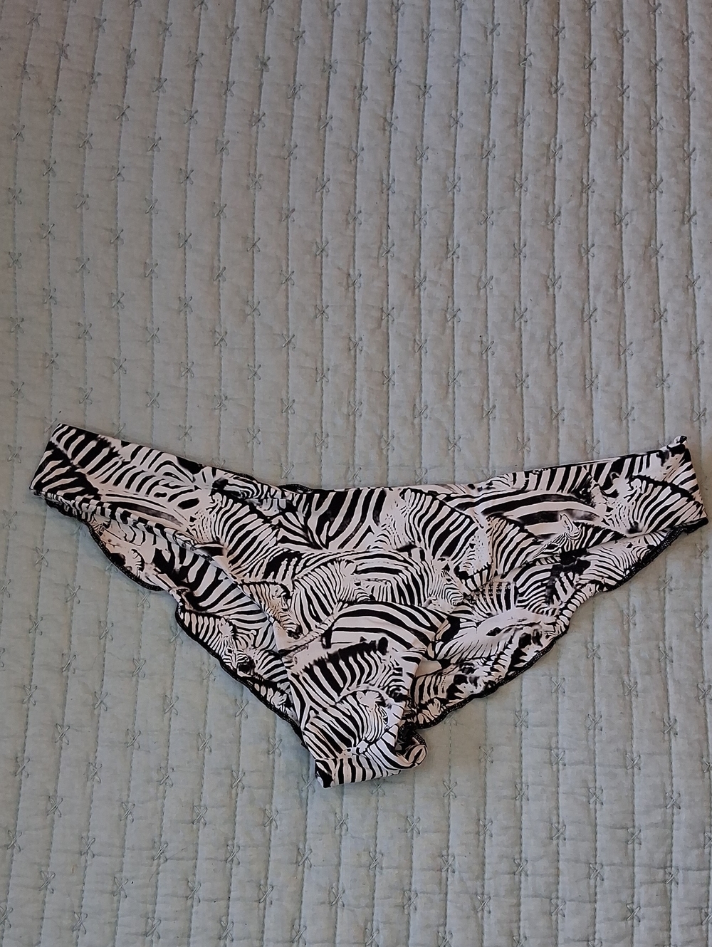Boys + Arrows Kiki Zebra Print Bikini Bottoms - Black & White